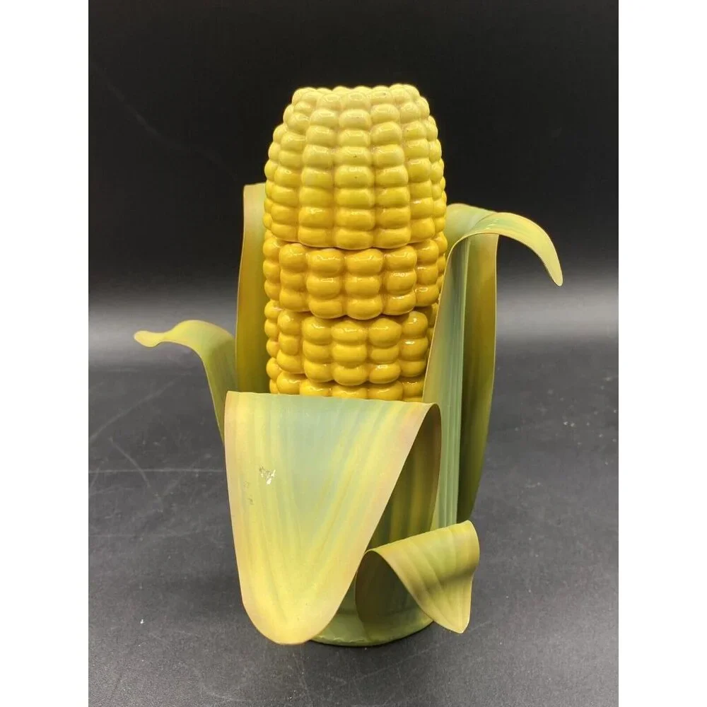 Yellow Corn On The Cob 6 Napkin Rings Candle Holder Napkin Holder Set Vintage